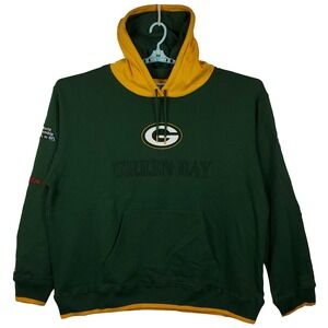 Green Bay Packers Mitchell & Ness NFL 5XL XXXXXL Hoodie Green Yellow NWT‎